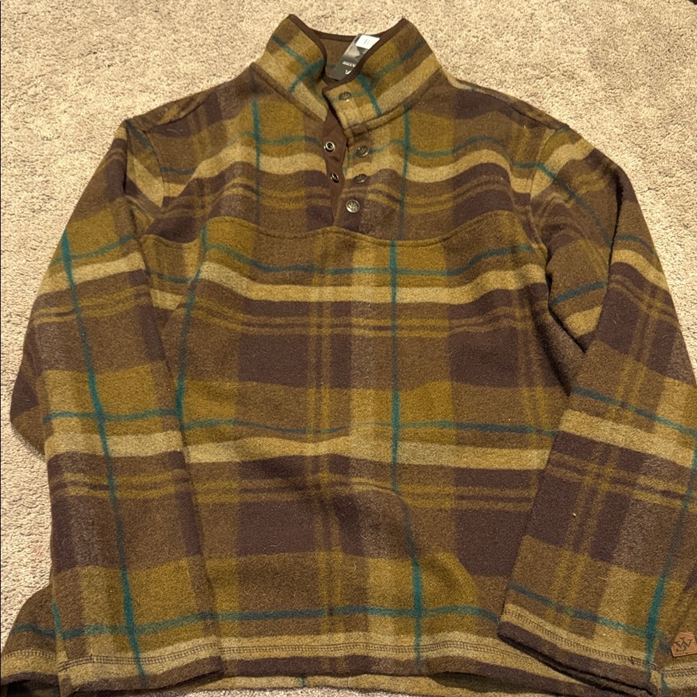Men's Plaid Sweater - Brown and Green